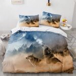 Polyester coton parure de lit doux confortable housse de couette x fille loup animal housse de couette ...