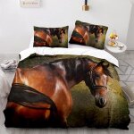 Polyester coton parure de lit doux confortable parure de lit x peinture de cheval housse de couette cm ...