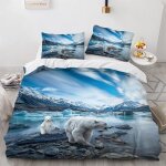 Polyester - coton parure lit impression d housse de couette personne ours polaire housse couette x cm ...