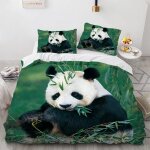 Polyester - coton parure de lit moelleux housse de couette x ado panda housse de couette x cm avec deux ...