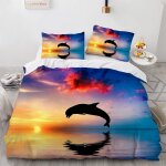 Polyester - coton parure lit moelleux housse de couette x dauphin housse couette x cm avec deux taies ...