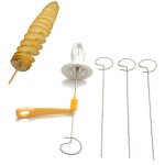 Pomme de terre couteau a jambon brochettes grill rotatif manuel tour de pomme de terre en spirale r�pe ...