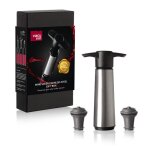 Pompe acier brossé + 2 bouchons en boite cadeau Pompe acier brossé + 2 bouchons en boite cadeau