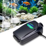 Pompe a air d'aquarium a double sortie, 8 w silencieuse, arateur d'oxygne avec pierre a air, tube de ...