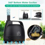 Pompes a eau pour aquarium, 3500l / h aquarium pompe a eau submersible for fountain pond hydroponic statuary ...