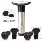 Pompe pour sceller les bouteilles de vin a vide, accessoire vacuum avec 4 bouchons pour conserver les ...