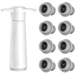 Pompe a vide vin blanche avec 8 bouchons silicone