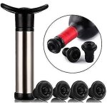 Pompe a vin en acier inoxydable, pompe a vide pour la conservation du vin, pour eliminer l'air, avec ... Pompe a vin en acier inoxydable, pompe a vide pour la conservation du vin, pour eliminer l'air, avec ...