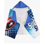Poncho a capuche les avengers captain america 60 x 125 cm (taille taille unique, couleur bleu)