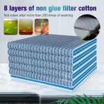��ponge filtrante pour aquarium, 8 couches, sans colle, coton biochimique, accessoires de filtration ...