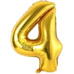 Ponmoo foil ballons chiffre 4 or, grands dor� ballon num�ro, d�coration pour mariages party et anniversaires ...