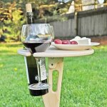Portable extérieur pliant en bois porte - verre a vin plage pique - nique fête table a vin Portable extérieur pliant en bois porte - verre a vin plage pique - nique fête table a vin
