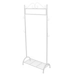 Portant / porte manteau en fer blanc avec support chaussure et 4 pat�res med05031