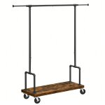 Portant à vêtements, porte - manteau extensible, support habits sur roulettes, avec 2 barres, style industriel ... Portant à vêtements, porte - manteau extensible, support habits sur roulettes, avec 2 barres, style industriel ...
