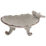 Porte bagues en m�tal coquille - 11 x h. 6 cm - gris