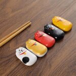 Porte - baguettes de style japonais, 5 pices / ensemble, support de baguettes de chat porte - bonheur, ...