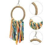 Porte balan�oire en bois, 6 pi�ces, support de cloche suspendu, perche d'entra�nement, morsure d'oiseau, ...