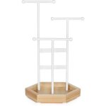 Porte - bijoux en m�tal et bois, blanc