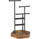 Porte - bijoux en m�tal et bois, noir