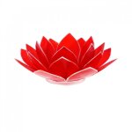 Porte bougie fleur de lotus rouge et argent 1er chakra