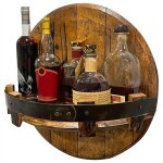Porte - bouteille de vin en bois vintage, etagre ronde, affichage mural, dcor t1, support mural, etagres ...