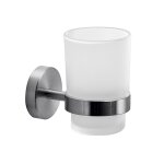 Porte - brosse a dents mural en verre et acier loto