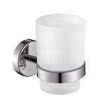 Porte - brosse a dents en verre depoli et acier poli loto