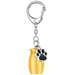 Porte - cl en forme d'urne de crmation d'animaux de compagnie, collier commmoratif avec impression ...