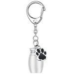 Porte - cl en forme d'urne de crmation d'animaux de compagnie, collier commmoratif avec impression ...