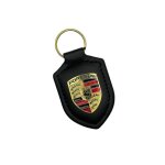 Porte cl� logo porsche cuir noir