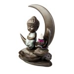 Porte encens backflow bouddha lune 17cm