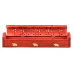 Porte encens bois coffret rouge