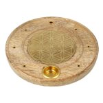 Porte - encens fleur de vie en bois de manguier