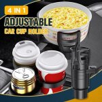 Porte - gobelet de voiture rglable 4 en 1, porte - bouteille rotatif a 360 degrs, antidrapant, mont ...
