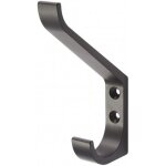 Porte - manteaux - aluminium - noir mat - crochet double hermeta