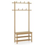 Porte - manteau arbre de hall 71 x 30 x 169, 5 cm avec banc et rangement � chaussures style rustique ...