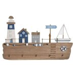 Porte - manteau dkd - home - decor dkd home decor wall coat rack mdf natural / navy 34. 5x1. 5x21. 5cm ...