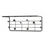 Porte manteaux en m�tal noir avec �tag�re de rangement 12 pat�res simple et moderne div05015