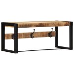 Porte - manteau mural pratique couloir salon 80 x 35 x 35 cm en bois de manguier brut helloshop26 02 ...