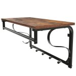 Porte - manteau mural �tag�re murale style industriel avec 5 crochets 1 plateau et 1 barre de suspension ...