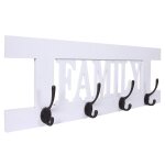 Porte - manteau mural pat�re en bois blanc 20, 5x60x1, 5 cm med04064
