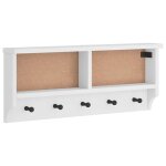Porte - manteau mural rustique gain de place 87 x 12 x 35 cm en bois massif blanc helloshop26 02 0056694 ...