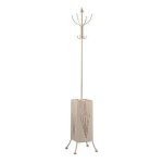 Porte - manteau porte - parapluie mtal crme (34 x 188 x 34 cm)