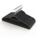 Intirilife cintres 20x noir velours en plastique peu encombrants avec crochets en acier inoxydable pouvant ...