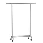 Porte - manteau � roulettes portant � v�tements extensible en m�tal avec �tag�re de rangement sur�lev�e ...