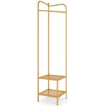 Porte manteau sur pieds 42, 5 x 42, 5 x 193, 5 cm stabilit� renforc�e rangement chaussures design dor� ...