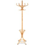 Porte manteau sur pieds 51 x 51 x 184 cm avec 12 crochets robustes design contemporain en bois naturel ...