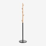 Porte - manteau sur pied en m�tal et bois de h�tre lauso noir
