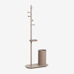 Porte - manteau sur pied avec porte - parapluie en fer isalune moka brown