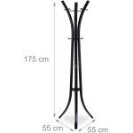 Porte m�tal sur pied support pour manteaux vestes entr�e couloir 175 cm noir helloshop26 13 0002199